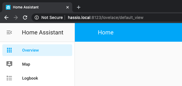 Home Assistant lovelace интерфейс hassio.local