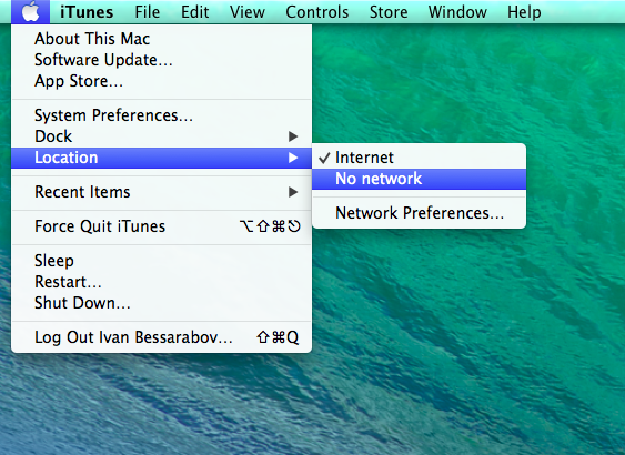 Mas OS menu bar location